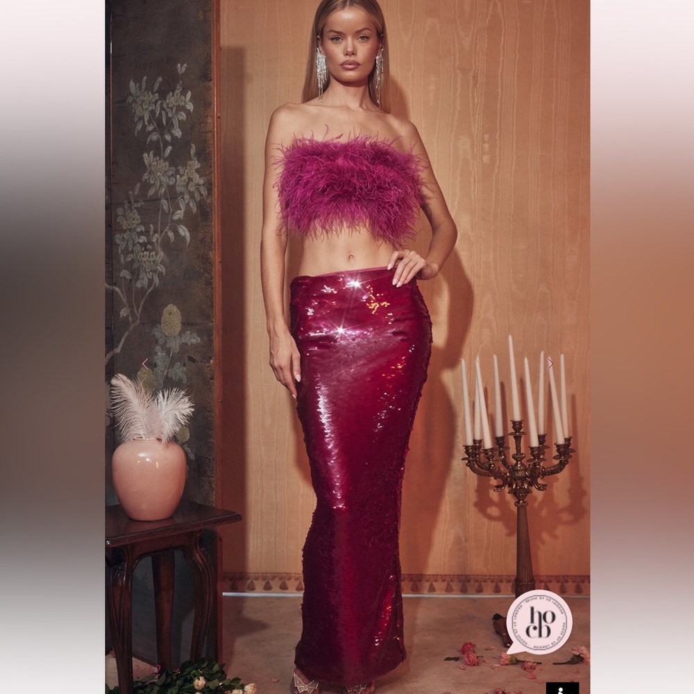 House of CB Alexis Sequin Maxi Skirt